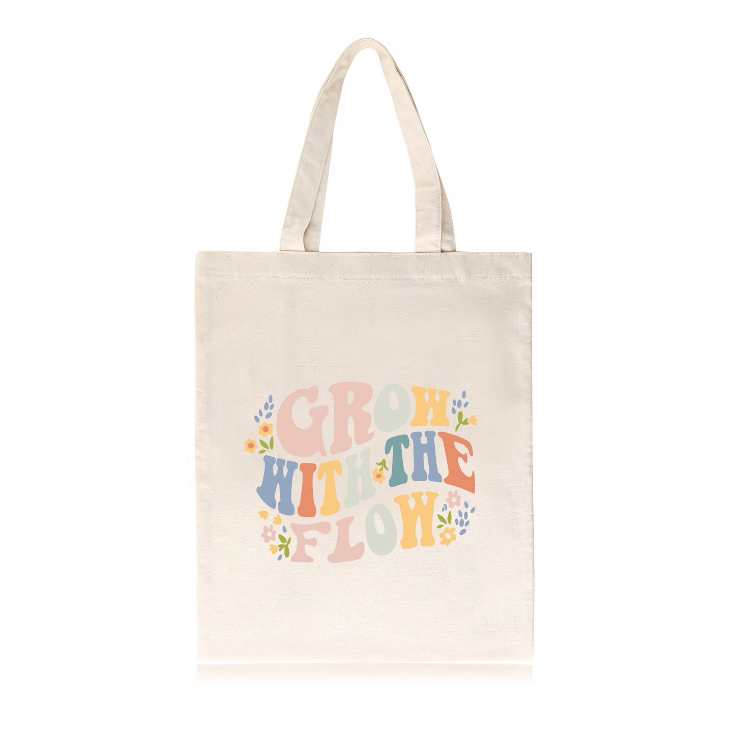 Grow With the Flow Reusable Canvas Tote Bag