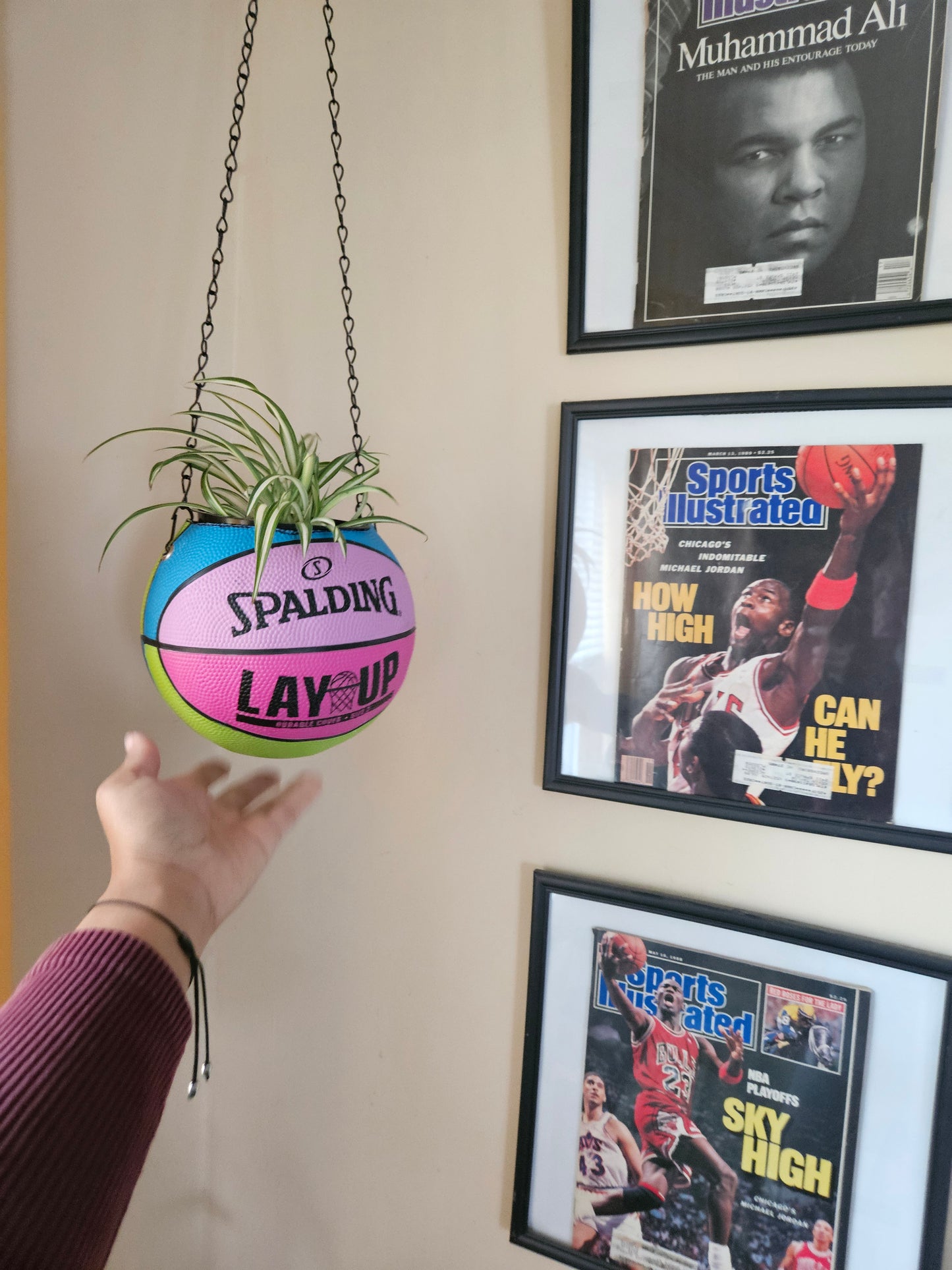 A Nike Swoosh Skills Mini Hanging  Basketball Planter