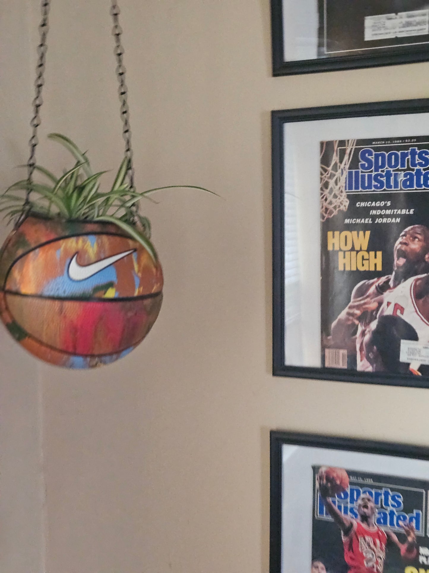 A Nike Swoosh Skills Mini Hanging  Basketball Planter