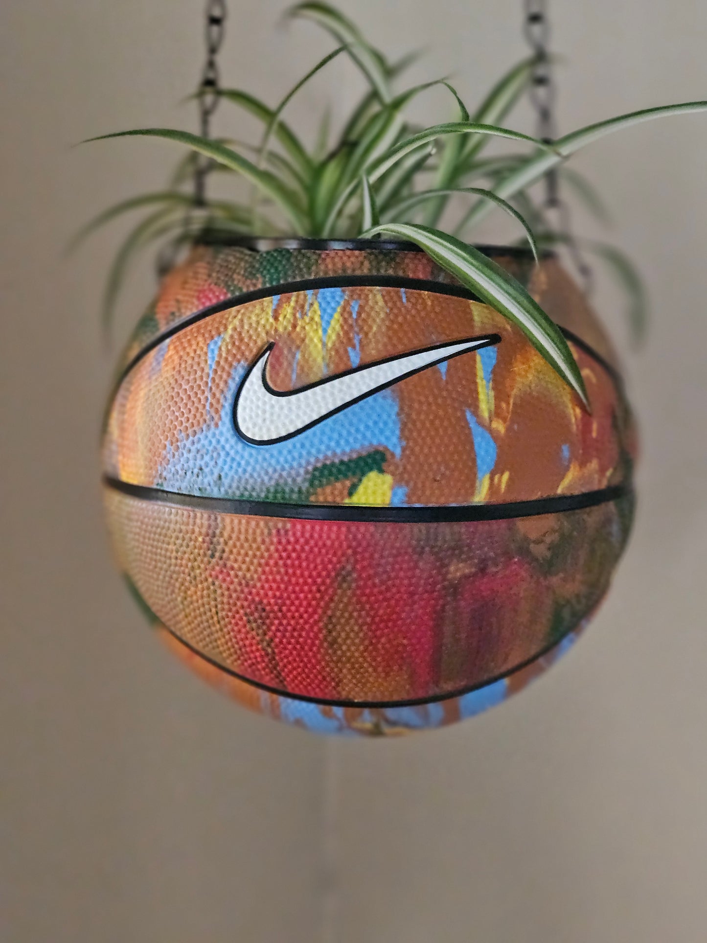 A Nike Swoosh Skills Mini Hanging  Basketball Planter