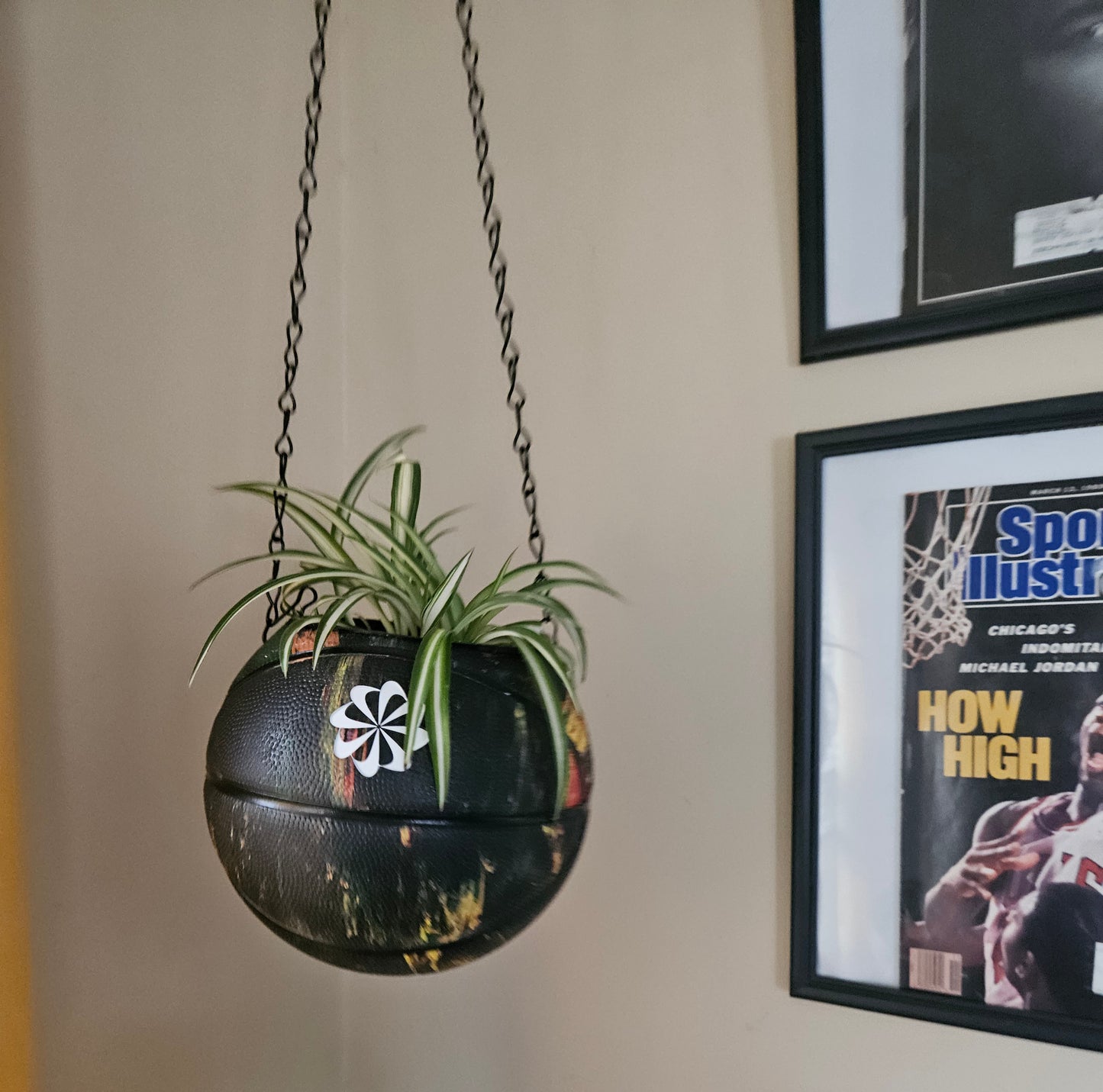 A Nike Swoosh Skills Mini Hanging  Basketball Planter