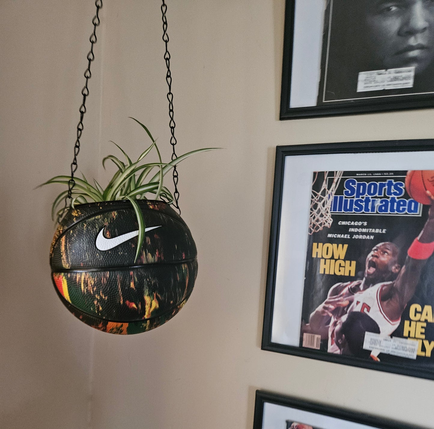 A Nike Swoosh Skills Mini Hanging  Basketball Planter