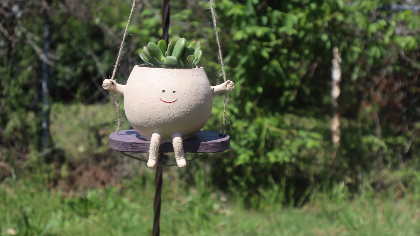 1 pc Swinging Smiley Planter