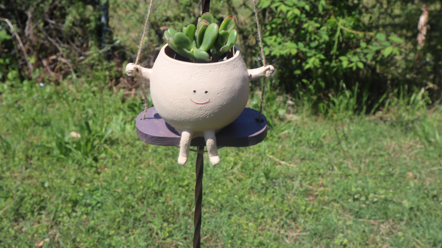 1 pc Swinging Smiley Planter