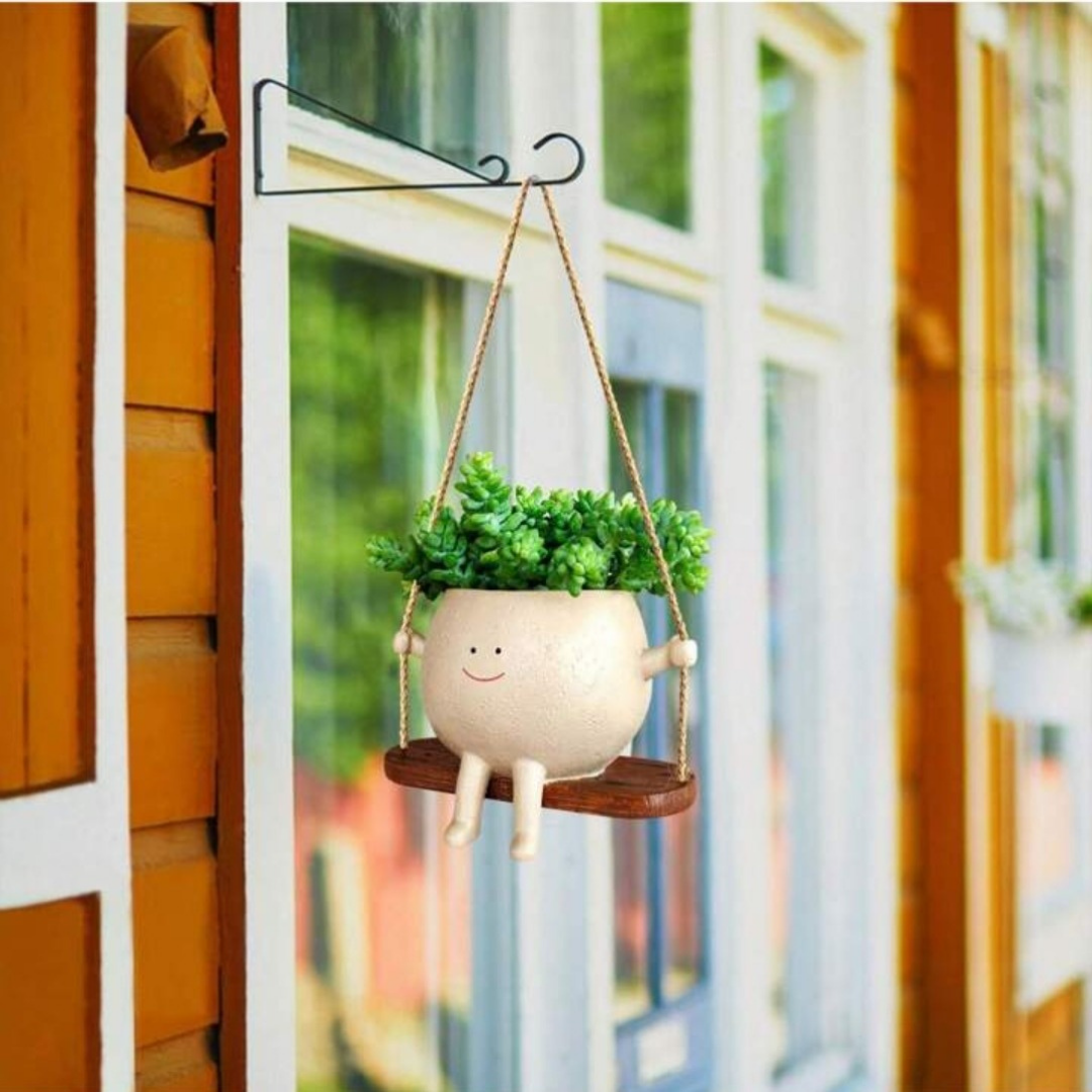 1 pc Swinging Smiley Planter