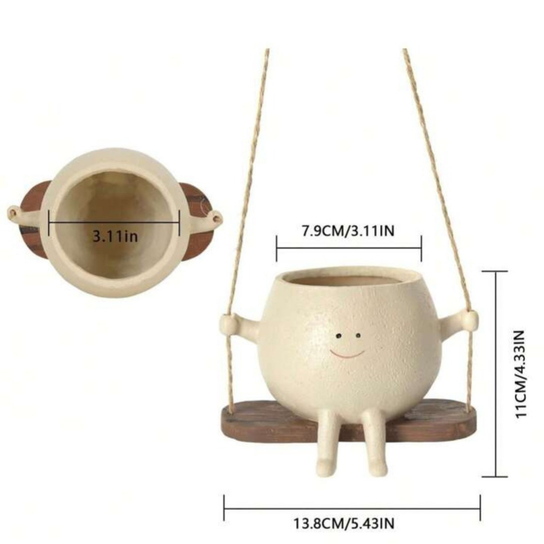 1 pc Swinging Smiley Planter