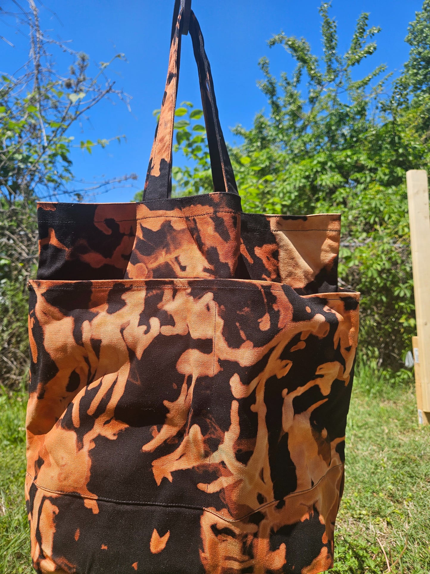 🔥 Burnt Camo Canvas Tote – Bold and Functional 🔥